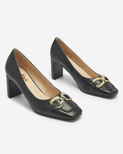 Escarpins noirs de style mocassin pour femmes Cancoro- Footwear