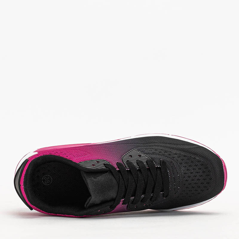 Chaussures de sport femme noires et fuchsia sur la plateforme Tigeris - Footwear