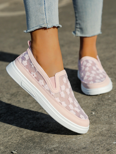 Royalfashion Mocassins en mesh pour femmes avec fleurs Emzos
