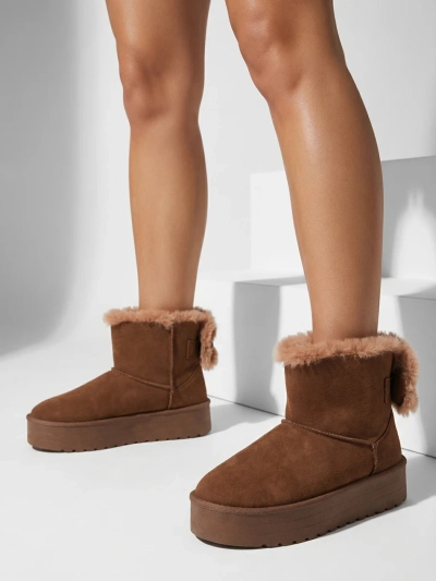 Royalfashion Bottes femmes a'la snow boots en marron Goroggo
