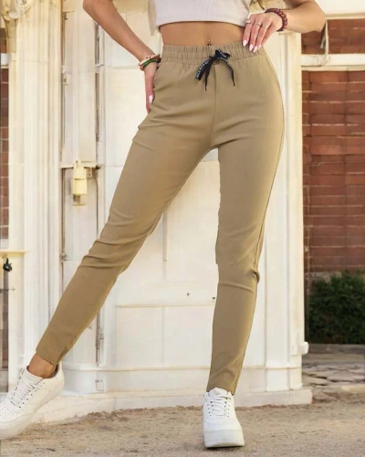 Royalfashion Pantalon droit en tissu pour femme