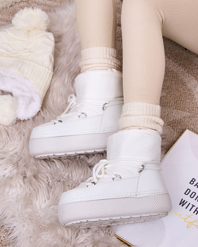 Royalfashion Bottes de neige à lacets pour femme Yevnoie