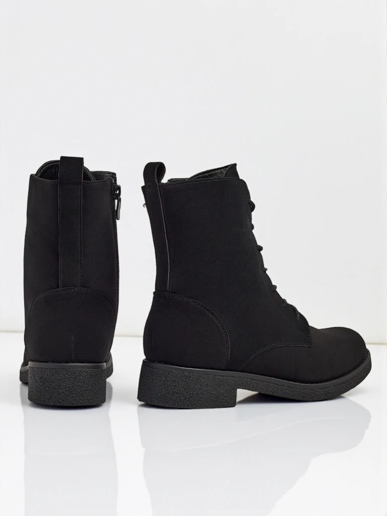 Bottines lacées mates en cuir écologique pour femmes Treviline
