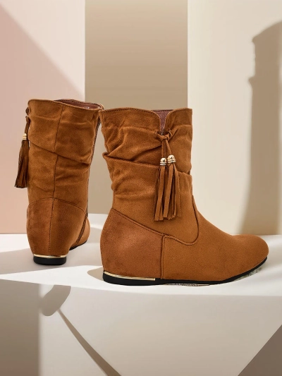 Royalfashion Eko - bottines en daim sur un talon compensé couvert adorables