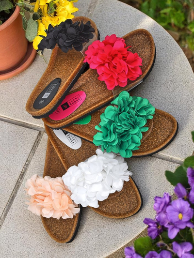 Royalfashion Claquettes pour femmes avec fleurs Flora Soft