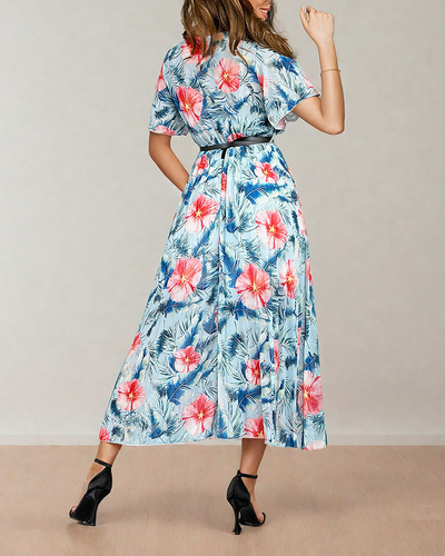 Royalfashion Robe midi florale plissée pour femme