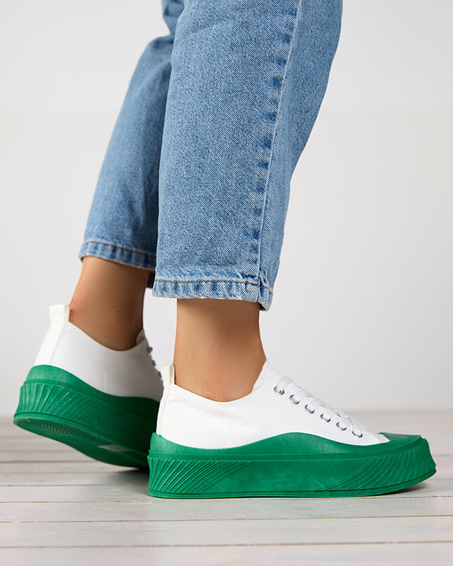 OUTLET Baskets femme blanches et vertes Nerikas - Footwear