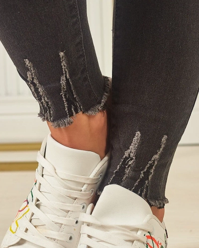 Royalfashion Jean fuselé en coton pour femme
