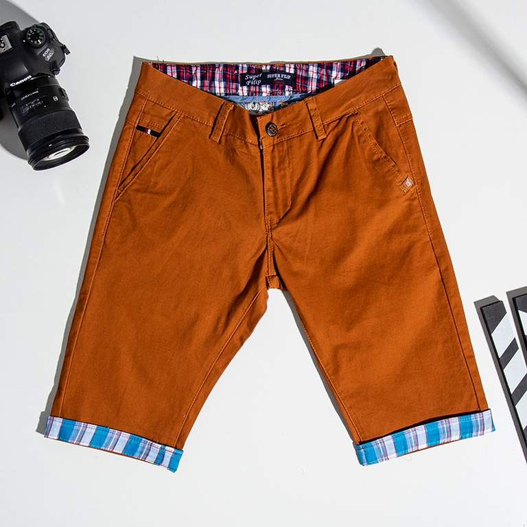 Short homme marron et bleu - Vêtements