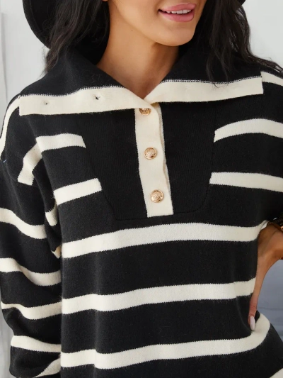 Robe pull longue à rayures pour femme Royalfashion