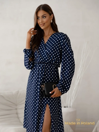 Robe midi pour femmes à pois Midnight Bloom