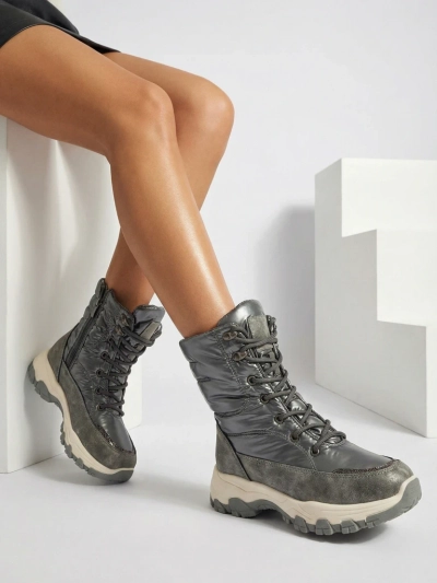 Bottines pour Femmes Aurora Argentées Écologiques Décontractées pour l'Hiver