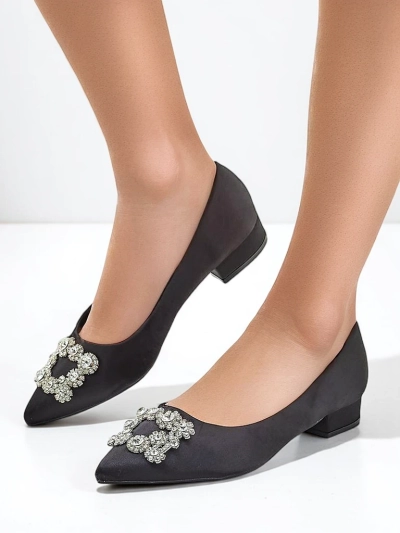 Royalfashion Ballerines pour femme en tissu satiné avec une boucle Legant