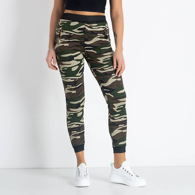 Pantalon de jogging femme camouflage vert et marron - Vêtements