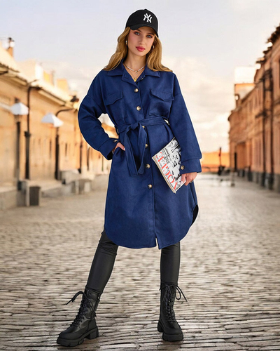 Royalfashion Manteau de type chemise pour femme