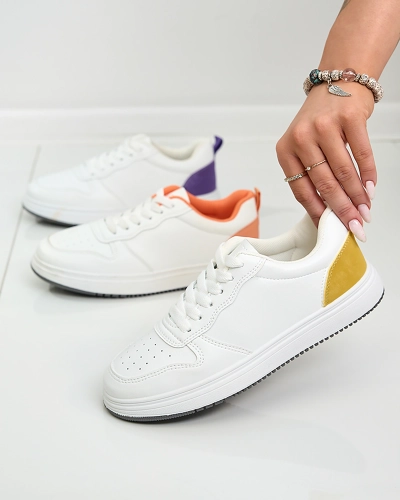 Royalfashion Chaussures de sport classiques blanches et jaunes Colorburst Classics