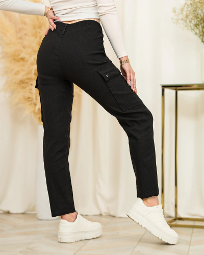 Royalfashion Pantalon de combat droit pour femme en noir