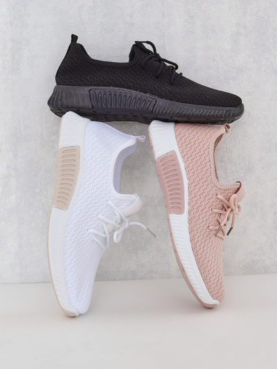 Chaussures de sport blanches en tissu pour femmes Vobbu- Footwear