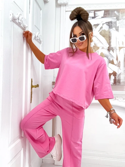 Ensemble en coton Royalfashion pour femmes avec pantalons évasés
