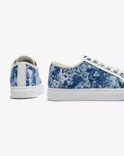 Tennis bleu et blanc à imprimé Denoll- Footwear