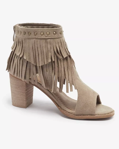 Sandales à glands pour femmes marron clair Dovsi- Footwear