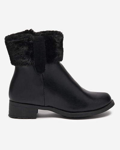 Bottes noires pour femmes avec fourrure Sabola- Footwear