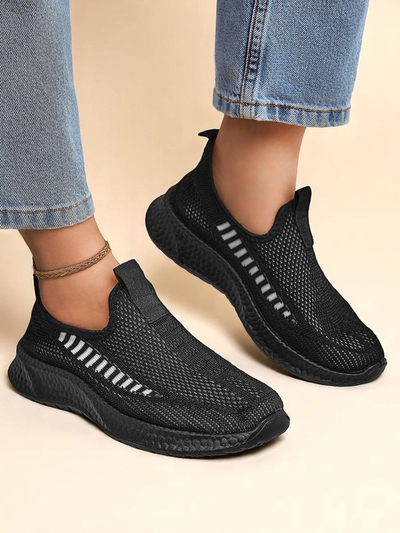 Royalfashion Chaussures de sport à enfiler pour femmes en tissu Sport Slip-On