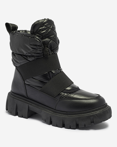 OUTLET Bottes de neige pour femmes à semelle plate en noir Ferory- Footwear