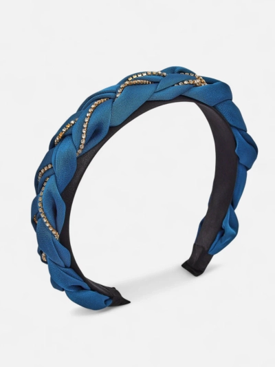 Royalfashion Serre-tête tressé orné de zircons