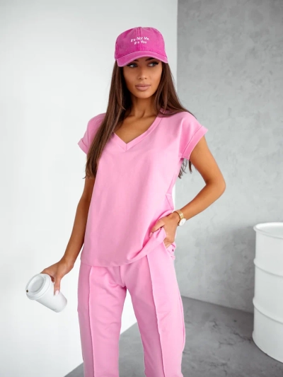 Ensemble décontracté en coton Royalfashion pour femmes avec manches courtes