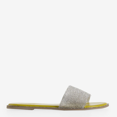 Chaussons verts pour femmes avec zircone cubique Verina - Footwear