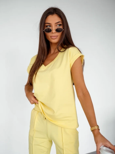 Ensemble décontracté en coton pour femmes Royalfashion avec des manches courtes
