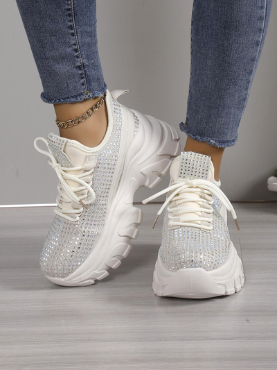 Royalfashion Baskets sportives pour femmes avec des strass Blysco