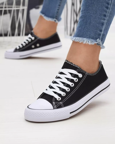 OUTLET Baskets classiques à lacets pour femmes, noires et blanches Ogisa - Chaussures