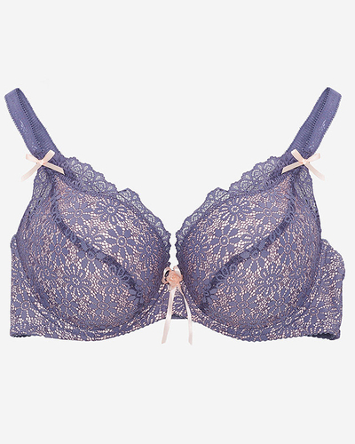 Soutien-gorge en dentelle violet-rose pour femme - Sous-vêtements