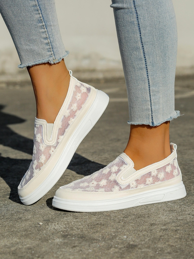 Mocassins pour femmes Royalfashion en maille avec fleurs Emzos