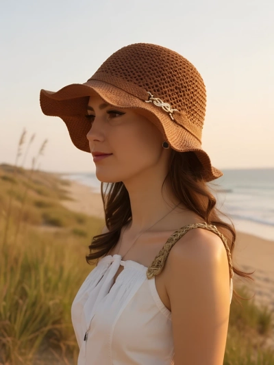 Chapeau femme Royalfashion à bord ondulé Wave Breeze