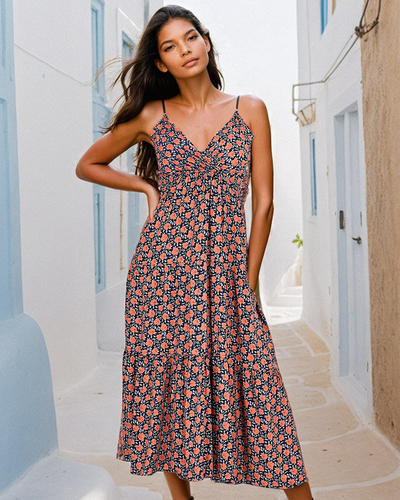 Royalfashion Robe longue à fleurs pour femme