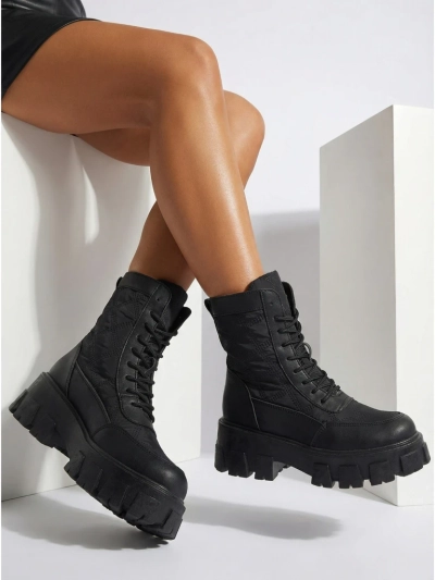 Bottines à lacets pour femmes en cuir écologique Solvi