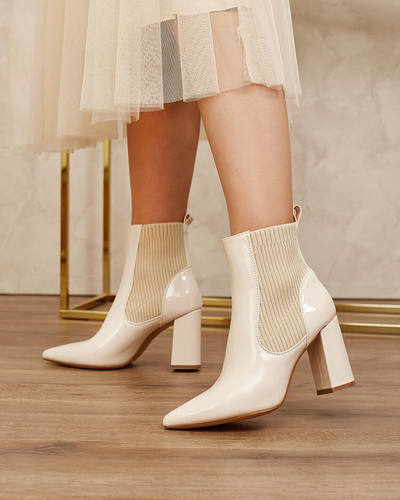 Royalfashion Bottes à talon aiguille Lady Jeny pour femme en blanc