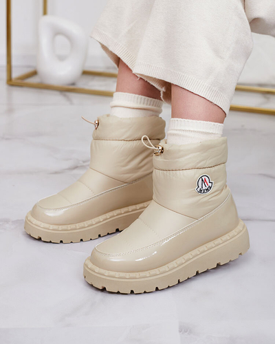 Royalfashion Bottes de neige à enfiler pour femme de couleur beige Ireda