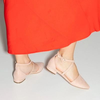 OUTLET Ballerines femme beiges à talons plats Lerma - Chaussures