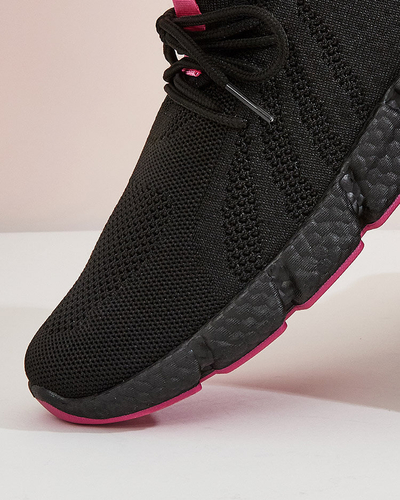 Chaussures de sport pour femmes noires et fuchsia Bommgi - Footwear