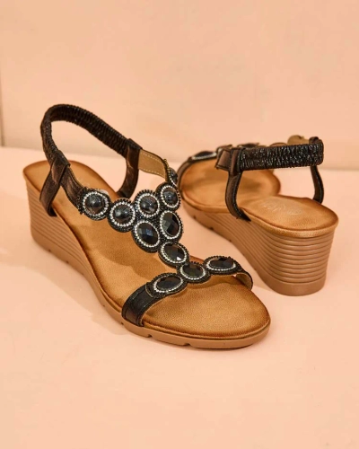 Royalfashion Sandales pour femmes avec zircon Obrina