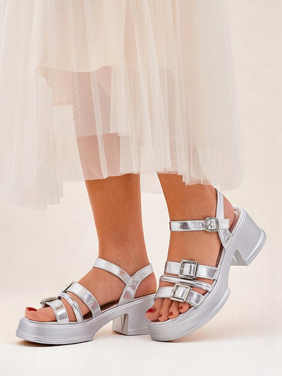 Royalfashion Sandales à talon bas pour femme Otteze