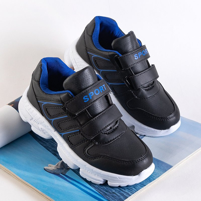 Chaussures de sport pour garçons noires avec empiècements bleus Ewald - Chaussures