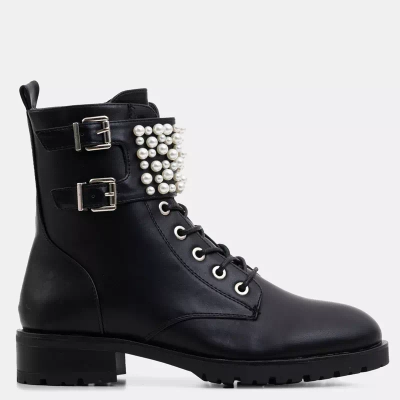 OUTLET Bottines noires pour femmes avec perles Iznala - Chaussures