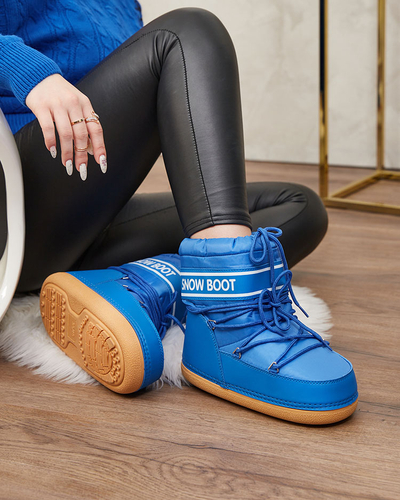Royalfashion Bottes de neige bleues pour femme avec trépointe Soblesia