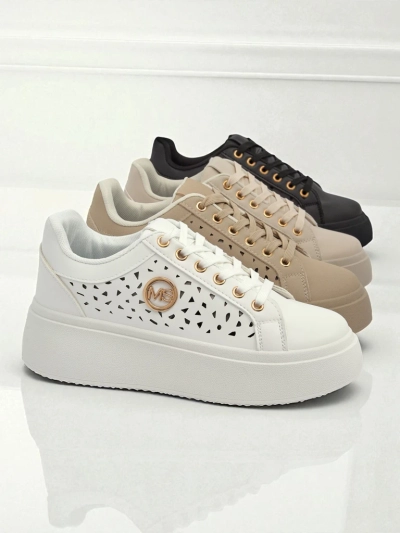 Aurelia Bianca – Sneakers Plateforme Blanches Royalfashion Écru