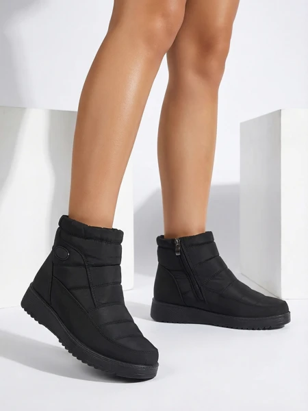 Bottines pour Femmes Athena Noires en Tissu pour l'Automne et l'Hiver